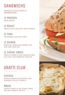 Carte et menu de Le Club Sandwich café à Aulnay Sous Bois — Les sandwiches et gratins