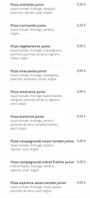 Menu Le Mirage - Les pizzas du jours page 2