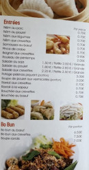 Menu Xingyue - Les entrées et bo bun