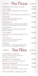 Menu Les Deux Rives - Les pizzas et pates