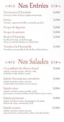 Menu Les Deux Rives - Les entrées et salades