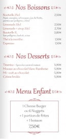 Menu Les Deux Rives - Les boissons, desserts et menu enfant