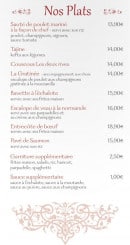 Menu Les Deux Rives - Les plats