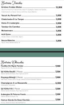 Menu Péra - Les entrées