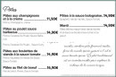 Menu Péra - Les pâtes