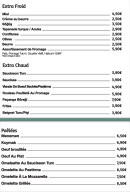 Menu Péra - Les extras et poêlées