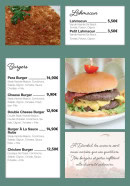 Menu Péra - Les burgers et lahmacun