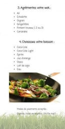 Menu Wok in Progress - Les choix suite