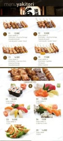 Carte et menu de Au Comptoir d'Asie à Saint Maur des Fosses — Les menus yakiotori