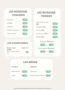 Carte et menu de La Cucina Di Gina à Saint Maur des Fosses — Les boissons chaudes, champagnes et bières, ...