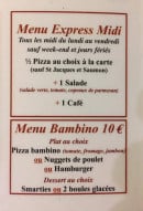 Menu La Tarantella - Les menus