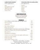 Carte et menu de Le Bo'Vin à Saint Maur des Fosses — Les garnitures maison, menu; enfant et desserts,...