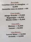 Carte et menu de Les Poulets Almeida à Saint Maur des Fosses — Les jus de fruits et vins