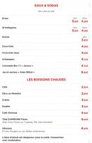 Menu Ô Bistrot - Les eaux, les sodas et les boissons chaudes