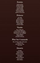 Menu O Bragança - Les entrées, poissons, viandes...