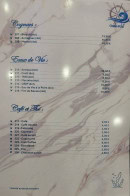 Menu Onda Azul - Les cognacs, eaux de vie et cafés, ...