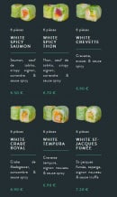 Menu Sushi soba - Les fresh rolls et white rolls page 2