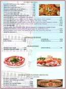 Carte et menu de La Favorita à Fontenay Sous Bois — Les entrées froids, carpaccio de boeuf;...