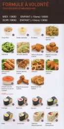 Menu Tokyo sushi - Formules à volonté
