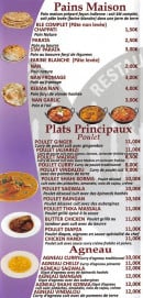 Menu Rajpoot - Pains, plats et agneaux 