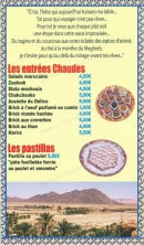 Menu Les délices du maroc - Les entrées chaudes et pastillas