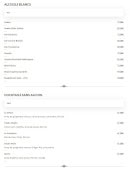 Menu Jeanne et Jacques - Les alcools blancs et cocktails sans alcool