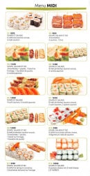 Carte et menu de Sushi wasabi II à Le Perreux sur Marne — menu midi