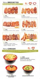 Carte et menu de Sushi wasabi II à Le Perreux sur Marne — Menu brochettes