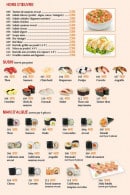Carte et menu de Tokyo Sushi à Le Perreux sur Marne — Hors d’œuvres, sushi et maki