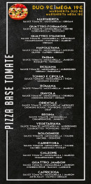 Carte et menu de Brother's Food à Villeneuve Saint Georges — Les pizzas, base tomate