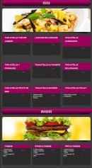 Menu Volcano Pizza - Les pates et burgers