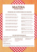 Menu Mazina Grill - Coupes nobles