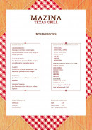 Menu Mazina Grill - Boissons