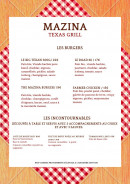 Menu Mazina Grill - Burgers et incontournables