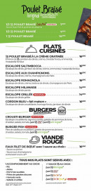 Carte et menu de PB Poulet Braisé à Ivry sur Seine — Plats, burgers et viandes rouges a emporter