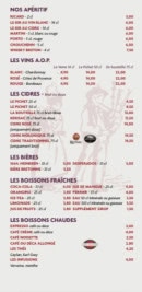 Menu La Bolée d'Arvor - Les apéritifs, vins et cidres,...