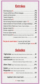 Menu Le Lorada - Entrées et salades