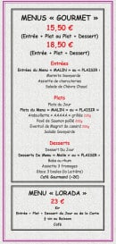 Menu Le Lorada - Menu gourmet et lorade