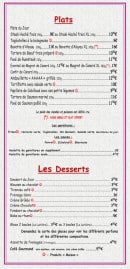 Menu Le Lorada - Plats et desserts