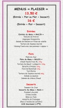 Menu Le Lorada - Menu plaisir