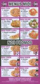 Menu Pizza Delice - Les menus