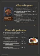 Menu Rajapreuk - Les plats de porc et plats de poissons