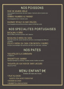 Menu Le Palace - Les poissons, spécialités et pates,...