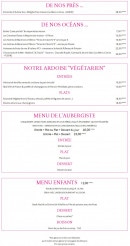 Menu Chez Comus - Les menus (suite)