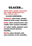 Menu La Cantine - Les glaces