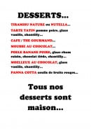 Menu La Cantine - Les desserts