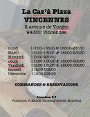 Menu La Caz'à Pizza - Carte et menu La Caz&#039;à Pizza Vincennes