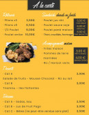 Carte et menu de Rôtisserie de Vincennes à Vincennes — Les sandwichs, accompagnements et desserts,...