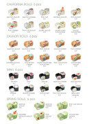 Menu Aïko - California rolls, oignon rolls et maki,...
