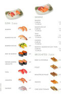 Menu Aïko - Sashimi, sushi et brochettes